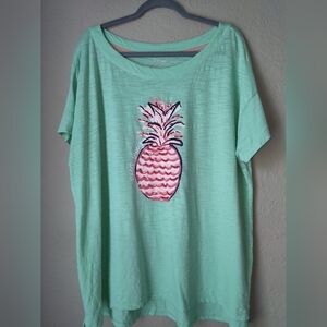 Kim Rogers Womens Shirt Top  Short Sleeve size 1X